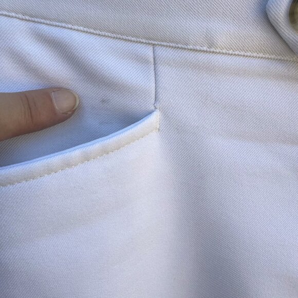 Sansabelt Vintage 70s 80s Mens White Flat Front Stretch Leisure Suit Pants 39 - Picture 6 of 11